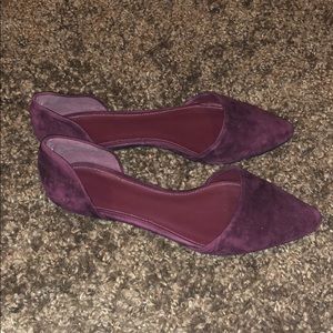 Purple pointed toe flats